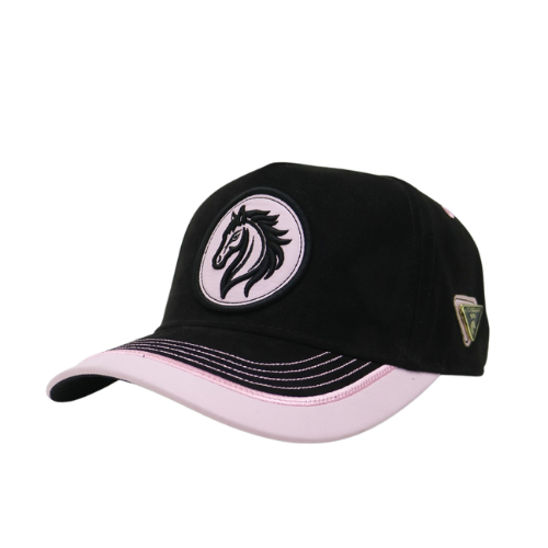 Gorra Gamuza Negra - Visera Rosada