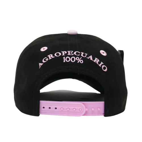 Gorra Gamuza Negra - Visera Rosada