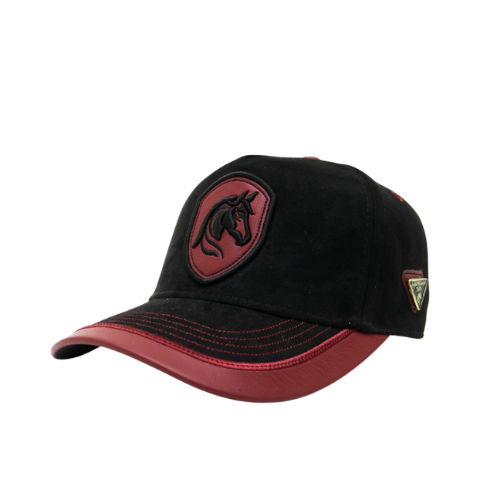 Gorra Gamuza Negra - Visera Vino Tinto