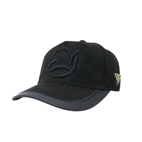 Gorra Gamuza Negro - Visera Negra - Caballo Fino